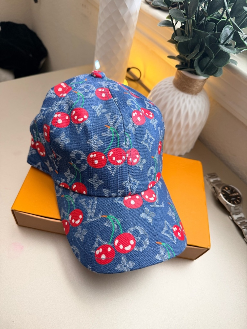 New Denim cerise cap hat one size - Picture 5 of 6